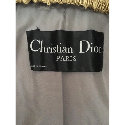 Pre-owned Dior Grey Chinchilla Coat