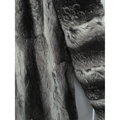 Pre-owned Dior Grey Chinchilla Coat