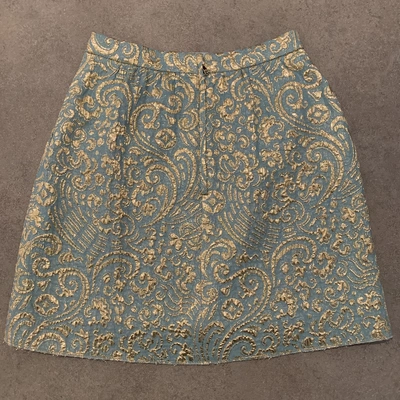 Pre-owned Dolce & Gabbana Gold Silk Skirt