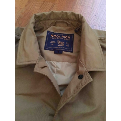 Pre-owned Woolrich Trench Coat In Camel