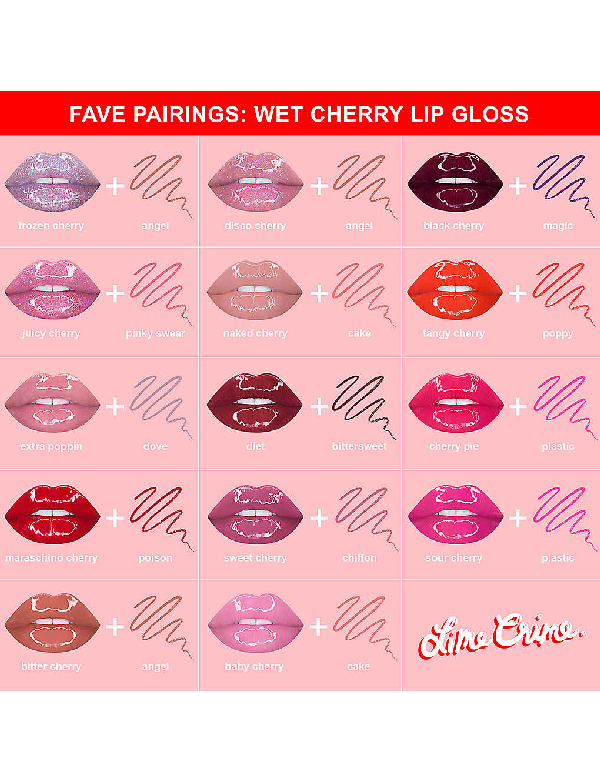 Lime Crime Wet Cherry Lip Gloss 2.96ml In Sour Cherry ModeSens