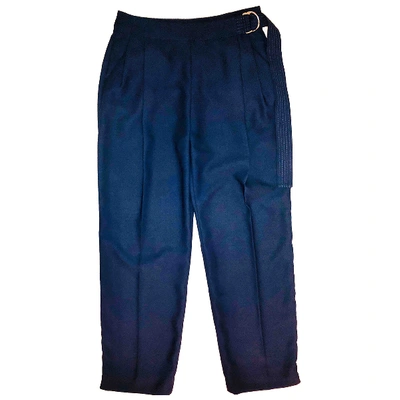 Pre-owned Carven Straight Pants In Blue