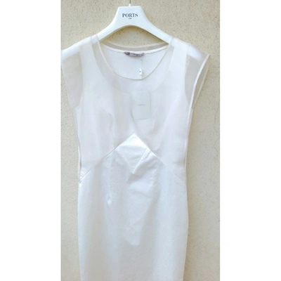 Pre-owned Ports 1961 Mid-length Dress In White