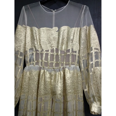 Pre-owned Alberta Ferretti Silk Dress In Gold