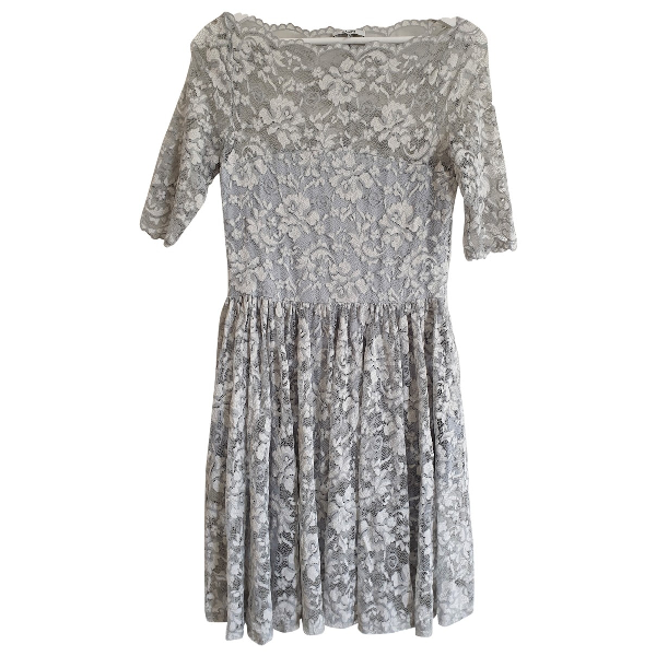 ganni blue lace dress