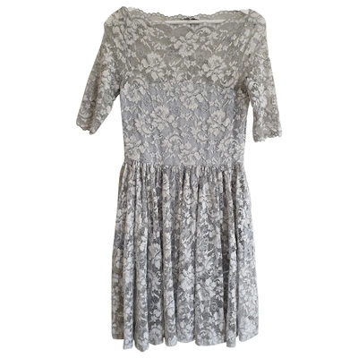 Pre-owned Ganni Lace Mid-length Dress In Blue