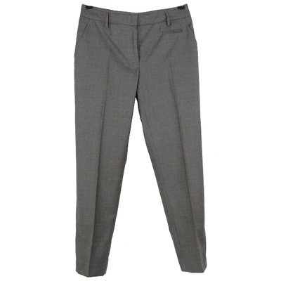 Pre-owned Brunello Cucinelli Wool Slim Trousers In Grey