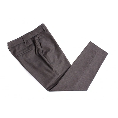 Pre-owned Brunello Cucinelli Wool Slim Trousers In Grey