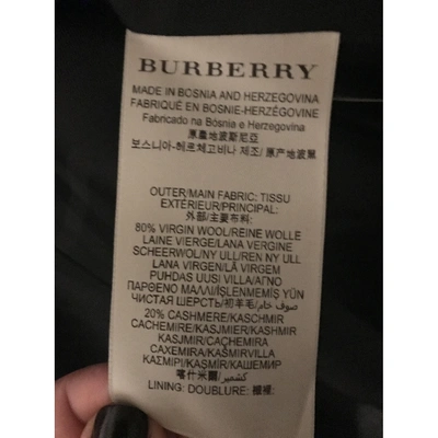 Pre-owned Burberry Wool Trench Coat In Black