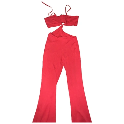 Pre-owned Balmain Red Jumpsuit