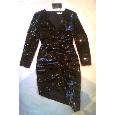 Pre-owned Saint Laurent Silk Mini Dress In Black