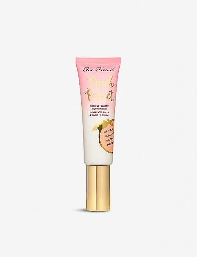Too Faced Sable Peach Perfect Comfort Matte Liquid Foundation In Sable (beige)