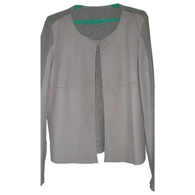 Pre-owned Fabiana Filippi Leather Cardigan In Gold