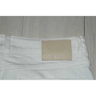 Pre-owned Claudie Pierlot Slim Jeans In White