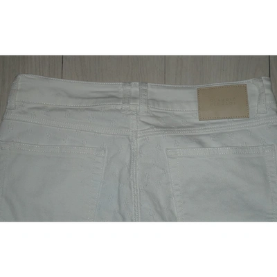 Pre-owned Claudie Pierlot Slim Jeans In White