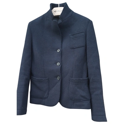 Pre-owned Barena Venezia Wool Short Vest In Blue