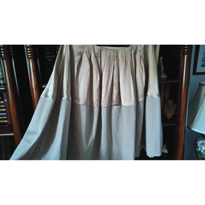 Pre-owned Marni Silk Mid-length Skirt In Beige