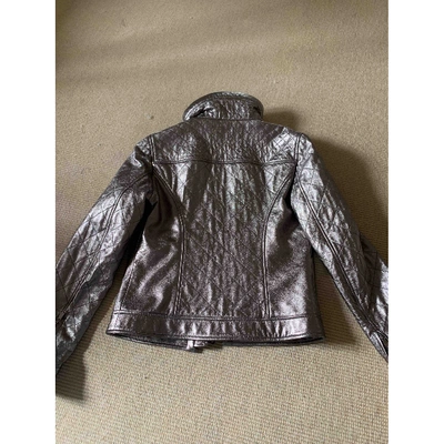 Pre-owned Dolce & Gabbana Leather Jacket In Metallic