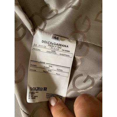 Pre-owned Dolce & Gabbana Leather Jacket In Metallic