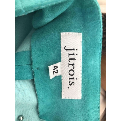 Pre-owned Jitrois Leather Jacket In Turquoise