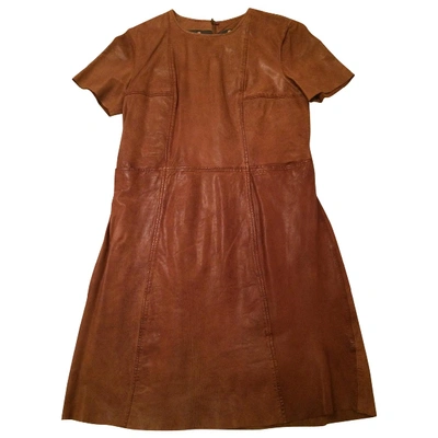 Pre-owned Swildens Camel Leather Dress