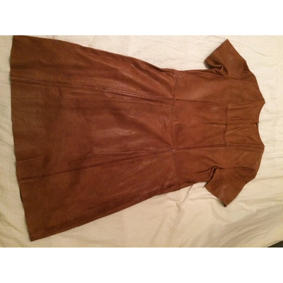 Pre-owned Swildens Camel Leather Dress
