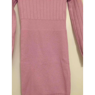 Pre-owned Balmain Purple Wool Dress