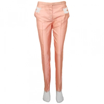 Pre-owned Prada Silk Straight Pants In Pink
