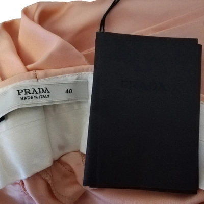 Pre-owned Prada Silk Straight Pants In Pink