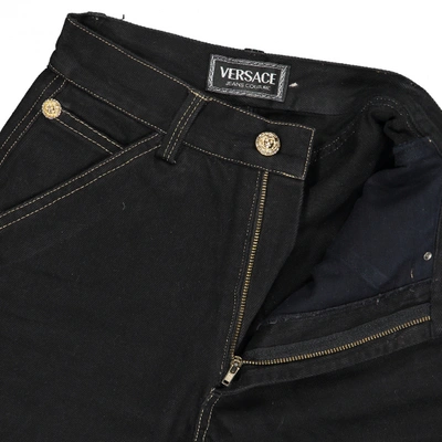 Pre-owned Versace Black Cotton Jeans