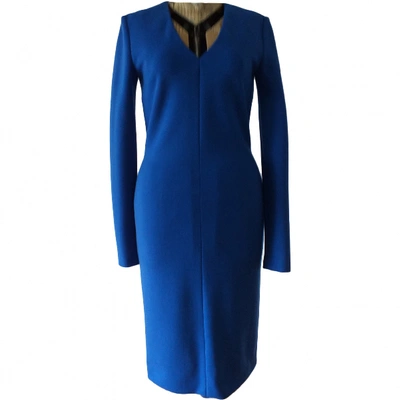 Pre-owned Fausto Puglisi Blue Wool Dress