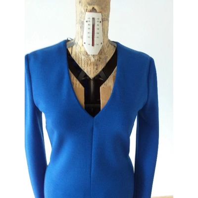 Pre-owned Fausto Puglisi Blue Wool Dress