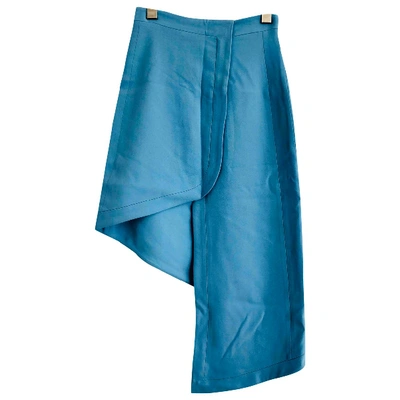 Pre-owned David Koma Mini Skirt In Turquoise
