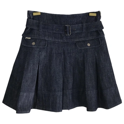 Pre-owned Burberry Blue Denim - Jeans Skirt