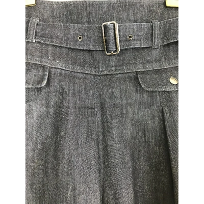 Pre-owned Burberry Blue Denim - Jeans Skirt