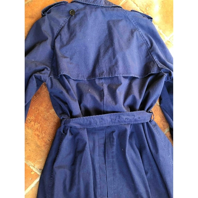 Pre-owned Balenciaga Blue Cotton Trench Coat