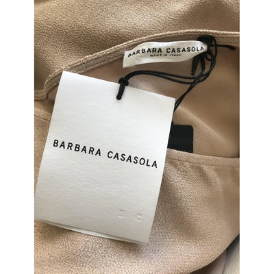 Pre-owned Barbara Casasola Beige Cotton - Elasthane Dress