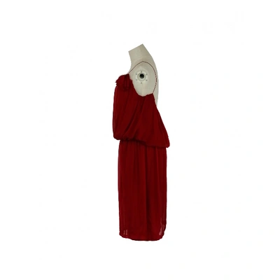Pre-owned Lanvin Silk Mid-length Dress In Red