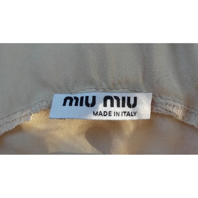 Pre-owned Miu Miu Silk Blouse In Gold