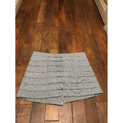 Pre-owned Burberry Blue Cotton Skirt