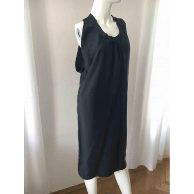 Pre-owned Costume National Silk Mid-length Dress In Black