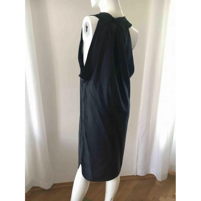 Pre-owned Costume National Silk Mid-length Dress In Black