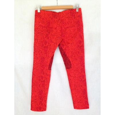 Pre-owned Roseanna Slim Pants In Red