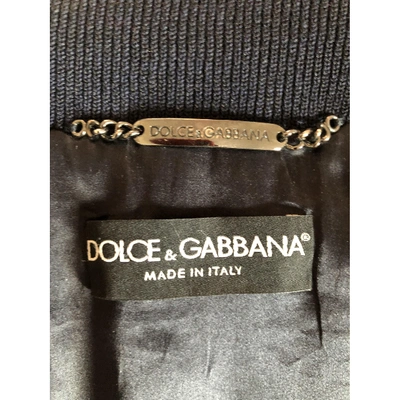 Pre-owned Dolce & Gabbana Leather Biker Jacket In Blue