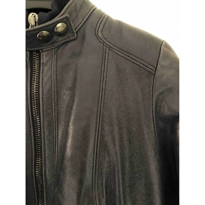 Pre-owned Dolce & Gabbana Leather Biker Jacket In Blue