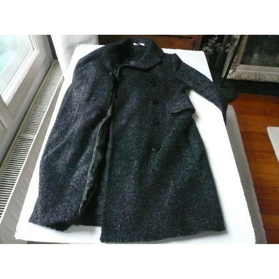 Pre-owned Carven Faux Fur Peacoat In Black