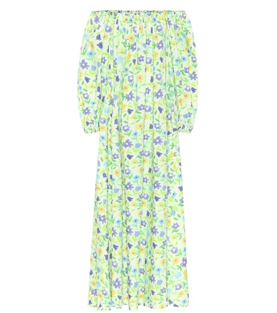 Shop Bernadette Bobby Floral Cotton Maxi Dress In Green
