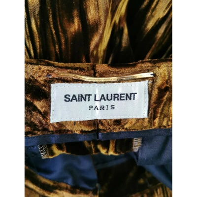 Pre-owned Saint Laurent Velvet Chino Pants In Brown