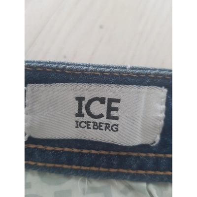 Pre-owned Iceberg Straight Jeans In Blue