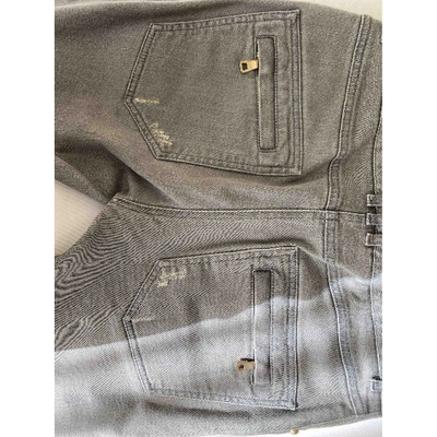 Pre-owned Balmain Slim Jeans In Grey